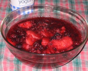 Stewed blackberry and apple