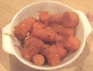 Carrots and orange baked in foil